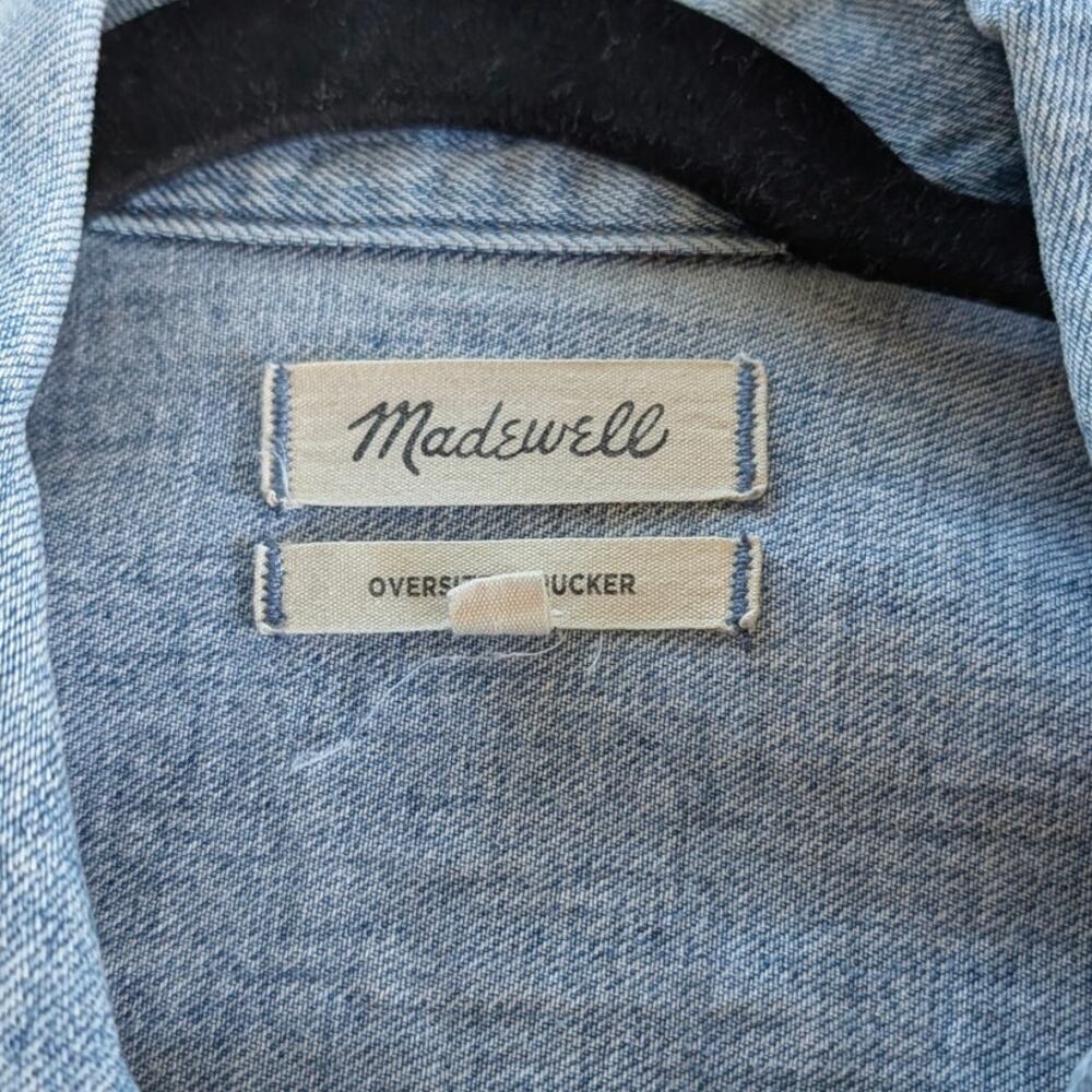 Madewell The Oversized Trucker Jean Jacket in Kelson Wash Womens XL Blue Denim - Picture 4 of 11